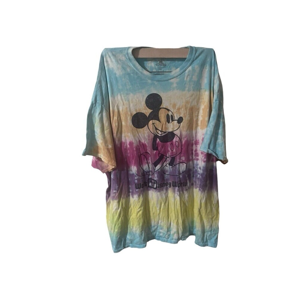 Walt Disney World Mickey Mouse Multicolor Tie-Dye Retro Graphic Shirt Mens 3XL